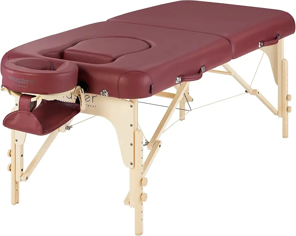 MASTER MASSAGE EQUIPMENT 10121U Portable Massage Table, Burgundy