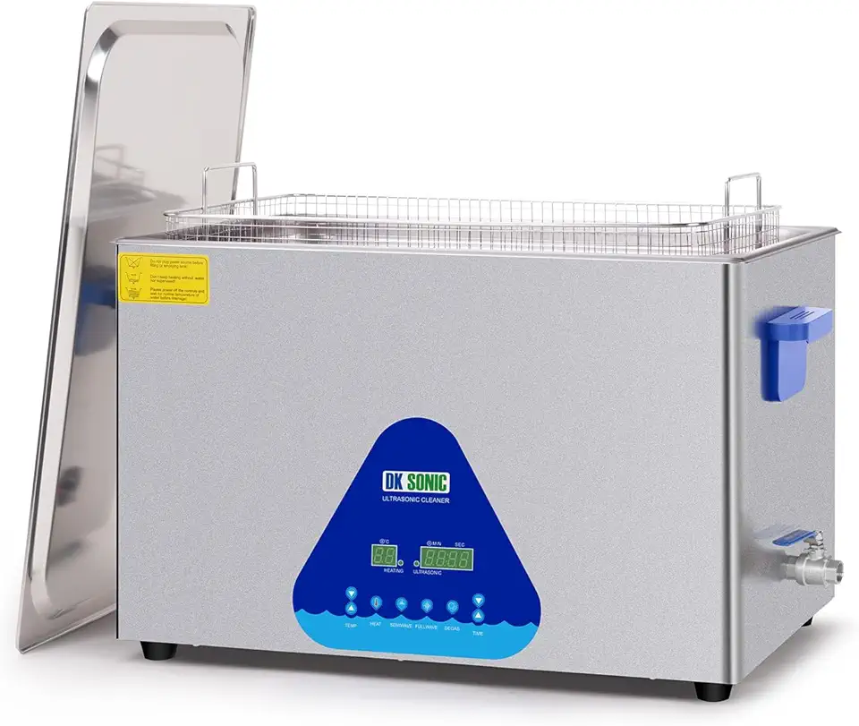 DK SONIC Ultrasonic Cleaner with Digital Timer and Basket for Coins, Record, Daily Necessaries, Lab Tools, Metal Parts, Carburetor, Brass, Auto Parts, Engine Parts, etc (30L, 110V)