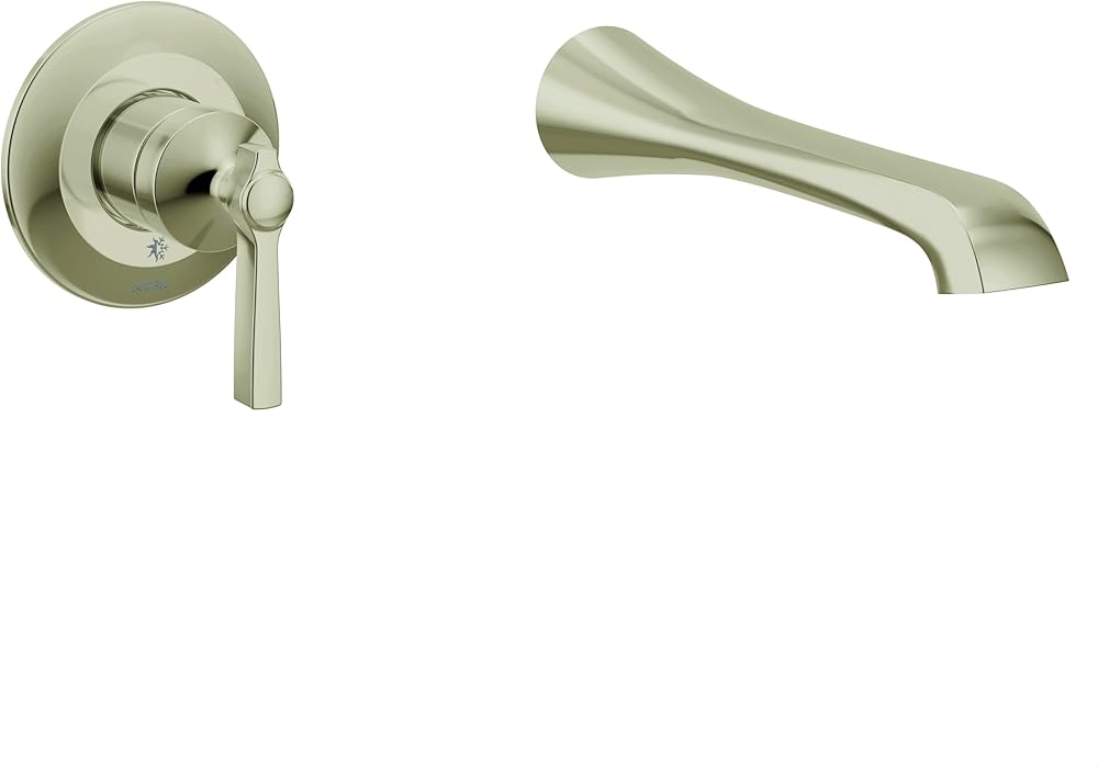 Moen WTS921NL Flara Single Handle Wall Mount Filler High Flow Tub Faucet with 10