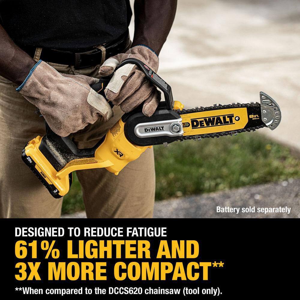 DEWALT 8 in. 20-Volt Pruning Electric Battery Chainsaw (Tool Only)