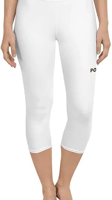 Women's White Yoga Capri Leggings Perfect for Fitness Activities, with Sleek and Stylish Design