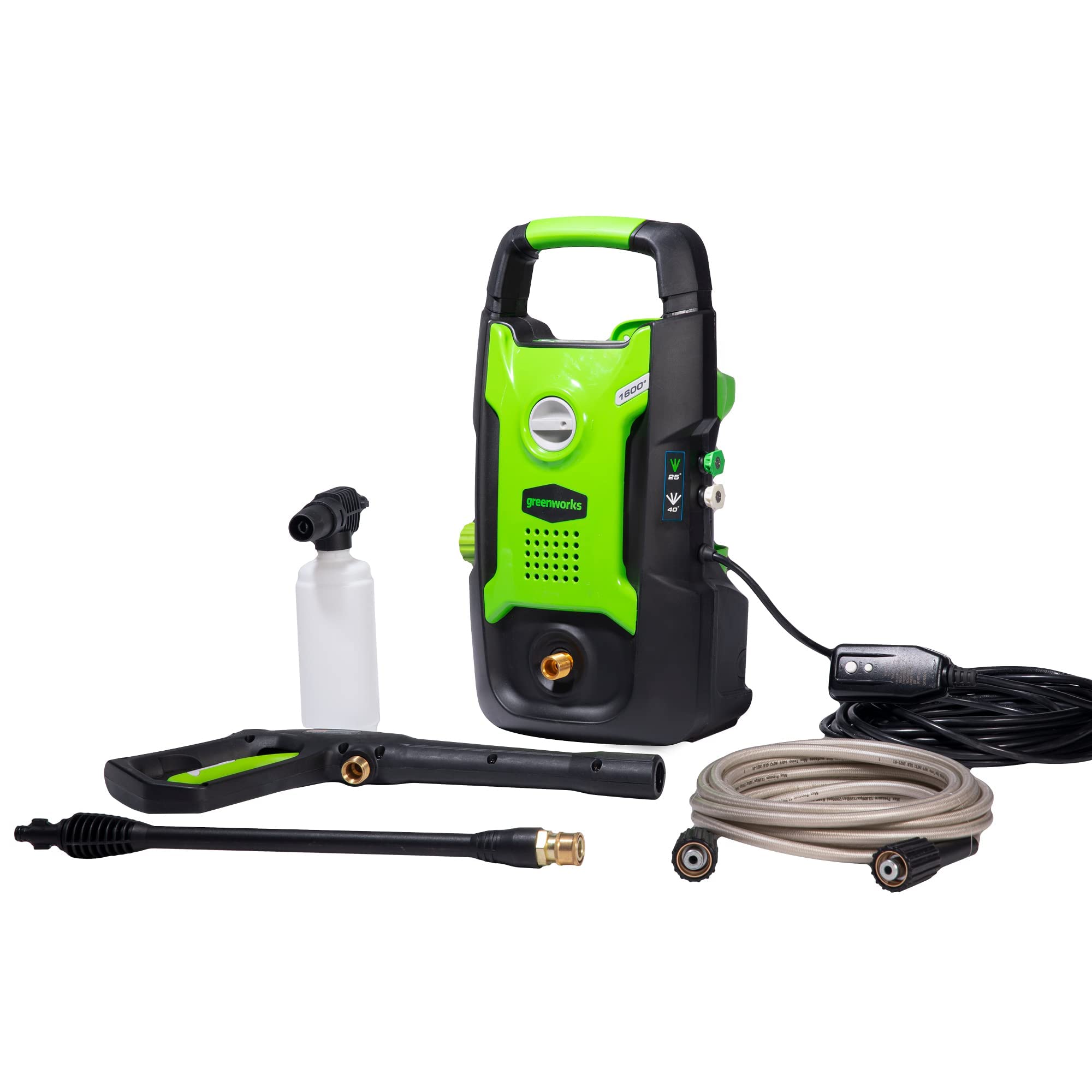 Greenworks 1600 PSI (1.2 GPM) Electric Pressure Washer (Ultra Compact / Lightweight / 20 FT Hose / 35 FT Power Cord)