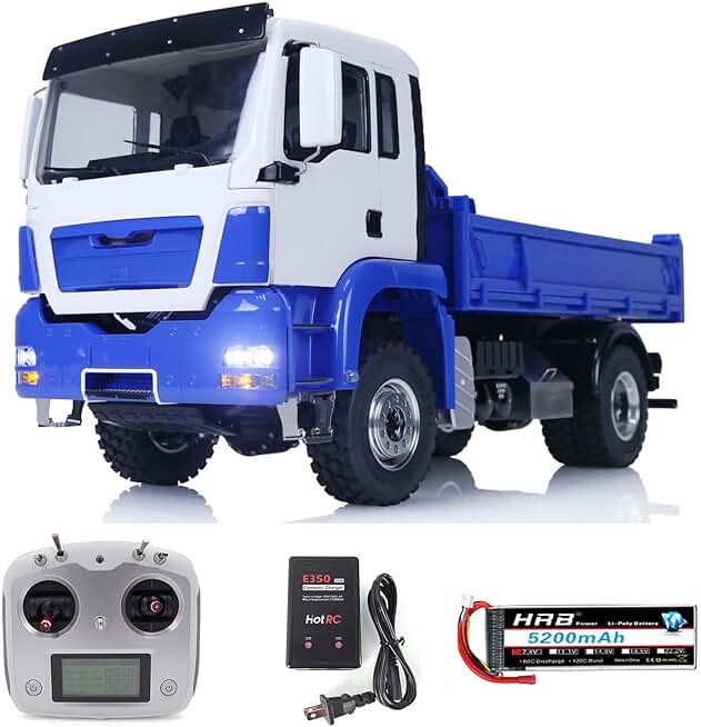 LESU 1/14 4X4 Hydraulic RC Dumper Truck Metal RTR Remote Control Tipper Car Light Sound System Motor Servo ESC