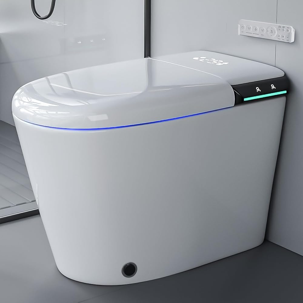 Smart Toilet Auto Open/Close Lid Smart Bidet Toilet with Heated Seat, Washing and Dryer Smart Toilet with Bidet Built in, Smart Toilets for Bathroom with User Habit Setting and Touch Control