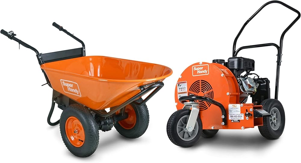 SuperHandy Wheelbarrow Electric Powered Utility Cart 48V and Leaf & Snow Blower [Bundle Deal]