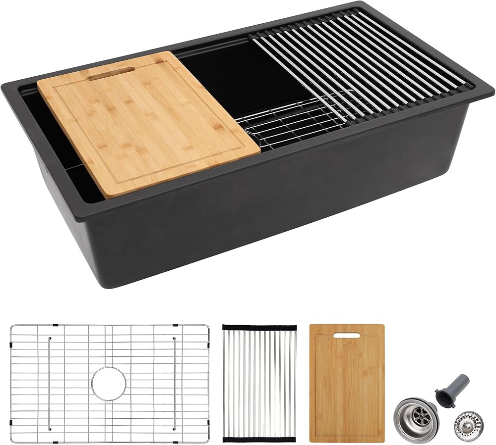 30 Granite Composite Kitchen Sink - Fulorni 30