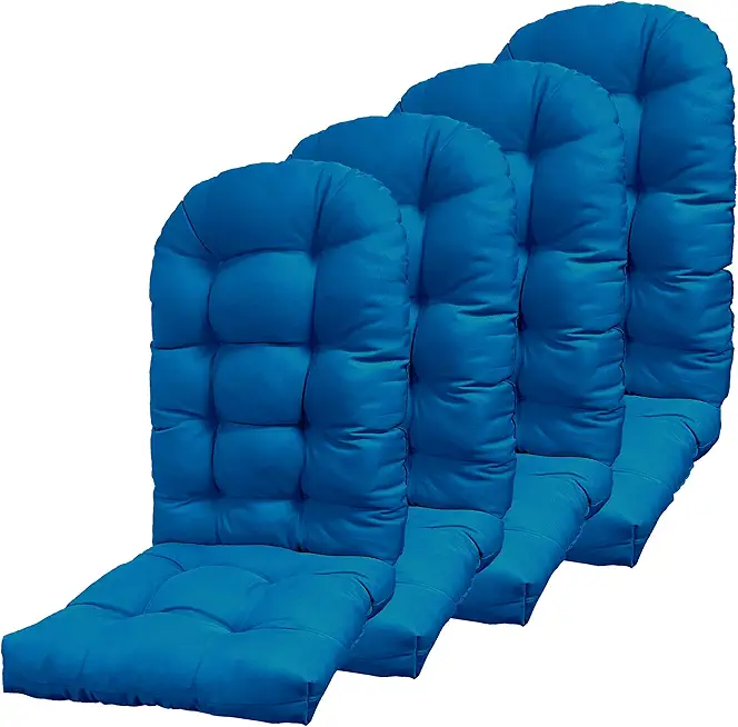 YEFU Adirondack Chair Cushion, Rocking Chair Cushions High Back Set of 4, Thickened Patio Chair Pad for Indoor and Outdoor, 49x20x5 Inch, Dark Blue