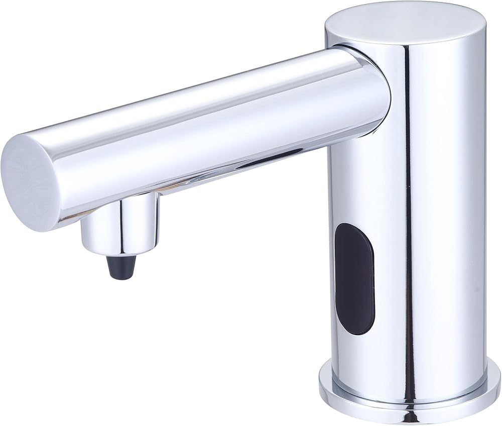 Central Brass 2099 Commercial Hands Free Modern Deck Mounted Single Hole Deck Mount Electronic Touchless Sensor Soap Dispenser in Chrome