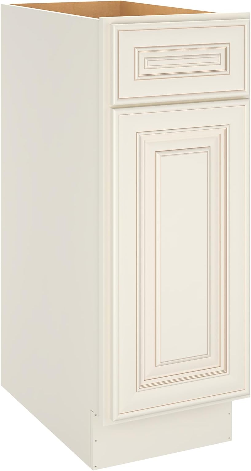 LOVMOR Kitchen Base Cabinets, Sideboard Storage Cabinet, Entryway Cabinet with 1-Drawer & Adjustable Shelf, 12