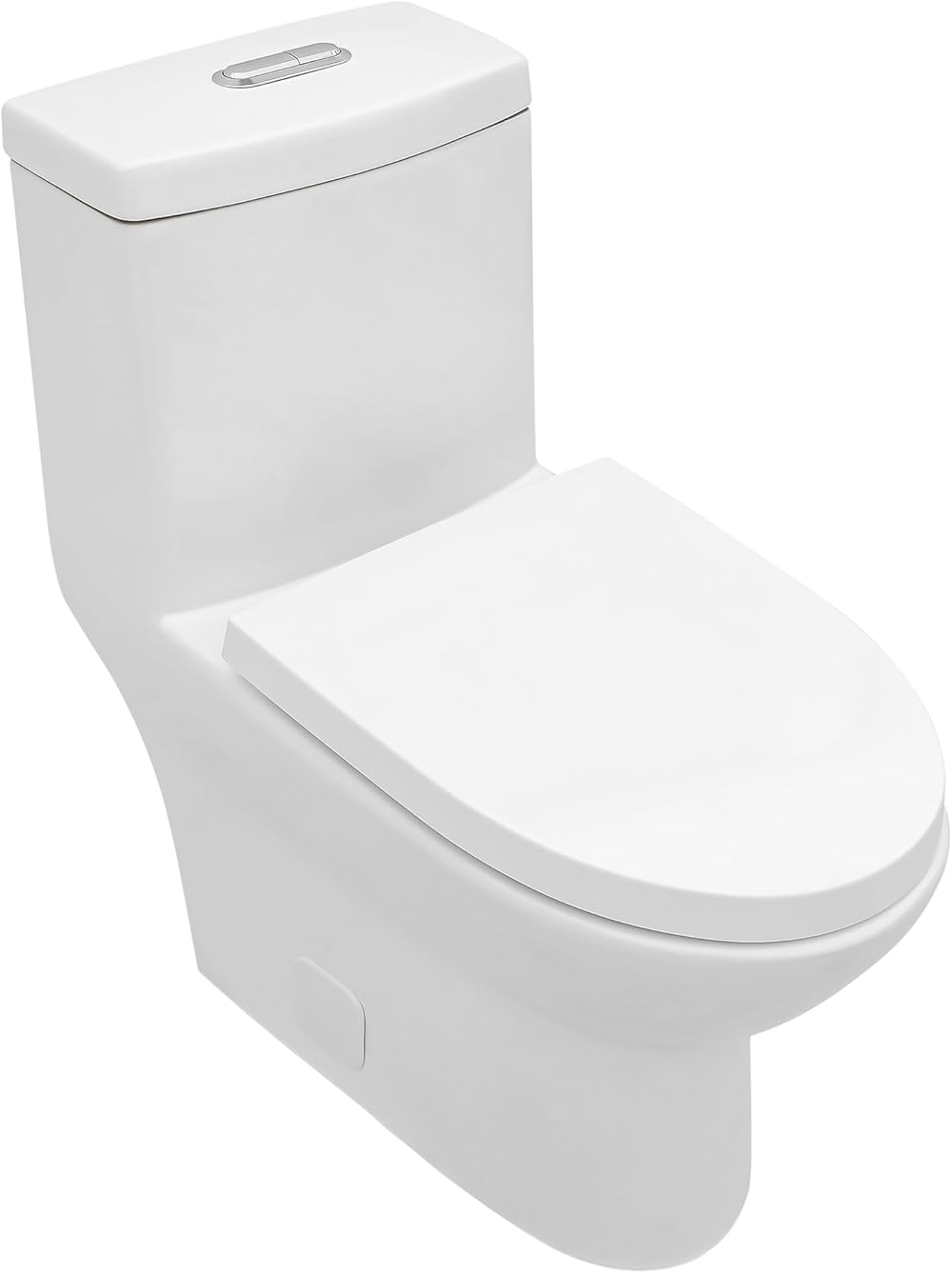 One Piece Toilet Bathroom, Lordear Elongated Toilet for Bathrooms, Comfortable Soft Seat Height 17.5