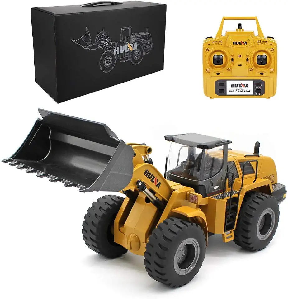 Ailejia 1/14 RC Wheel Loader 10 Channel Remote Control Front Loader Construction Tractor 2.4GHz Metal Bulldozer Toy
