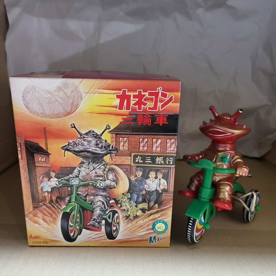 M1 Kanegon Tricycle Red ver Tin Bullmark Soft Vinyl Toho Kaiju Tsuburaya Production Masudaya Yonezawa, j1119665034