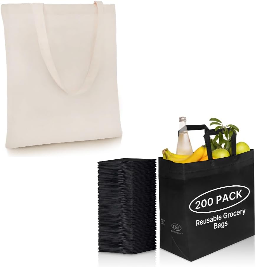 Simply Cool Cotton Beige Reusable Tote Bags 13