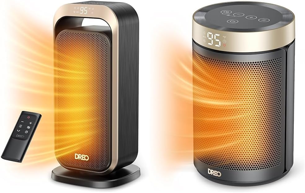 Dreo Space Heaters for Indoor Use, Portable Heater with 70°Oscillation, 1500W Electric Heater & Space Heater, Portable Electric Heaters for Indoor Use with Thermostat, Digital Display