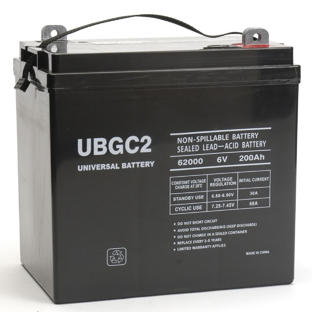UPG UB-GC2 Golf Cart SLA / AGM Battery - 6 Volt  200AH - L5 Terminal