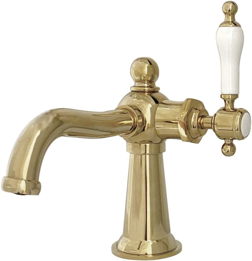 Kingston Brass KS154KLPB Nautical Bathroom Faucet, Polished Brass 4.5 x 6.31 x 8.81