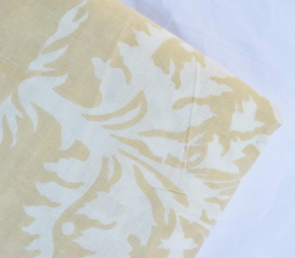 Scrren Print Dressmaking by The Yard Fabric 100% Cotton Floral Print Fabric for Sewing Crafting Ethnic Running Natural Dye Sanganeri Indian Fabric by The Yard 486 (50 Yard pre Cut)