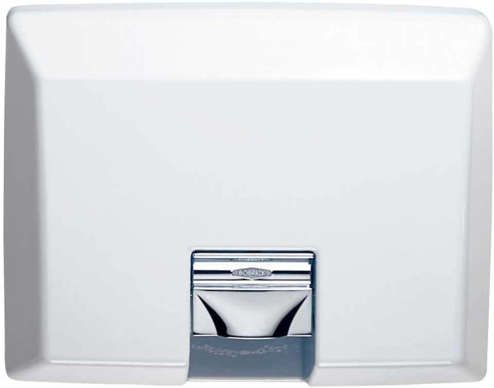 Bobrick 750 Cast Iron AirCraft ADA Recessed Automatic Hand Dryer, White Vitreous Enamel Finish, 115V