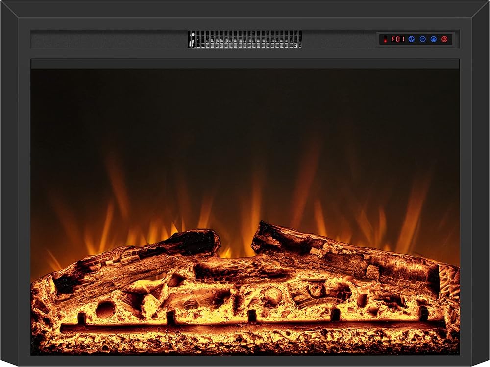 Prismaster 30” Electric Fireplace Inserts with Remote Control, Touch Screen, Overheating Protecting, 3 Color Flame, 9H Timer, Indoor