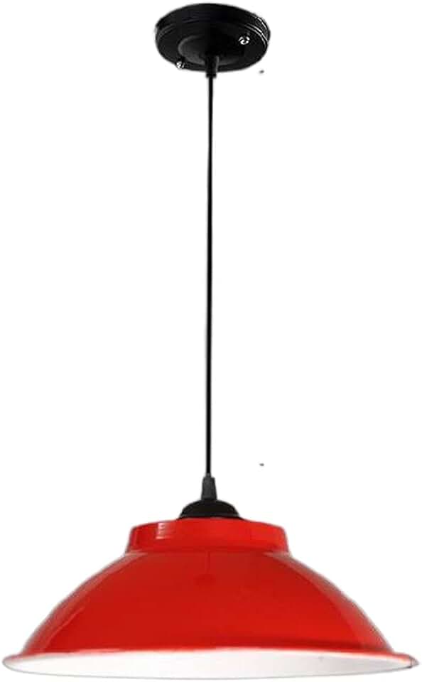 Industrial Style Matte Lights Retro Style Lamp Shade 1-Light American Style Bar Decoraron Chandelier E27 Single Head Modern Lighting Lamp Fixture for Dining Room, Bedro/Red/47Cm
