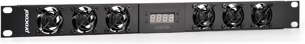 PROCOOL SP640X-E / 1U Temperature Controlled Silent Rack Fan/Airflow= Exhaust/Home Theater AV Cabinet Cooling Broadcast Server Recording Studio Rack Fan