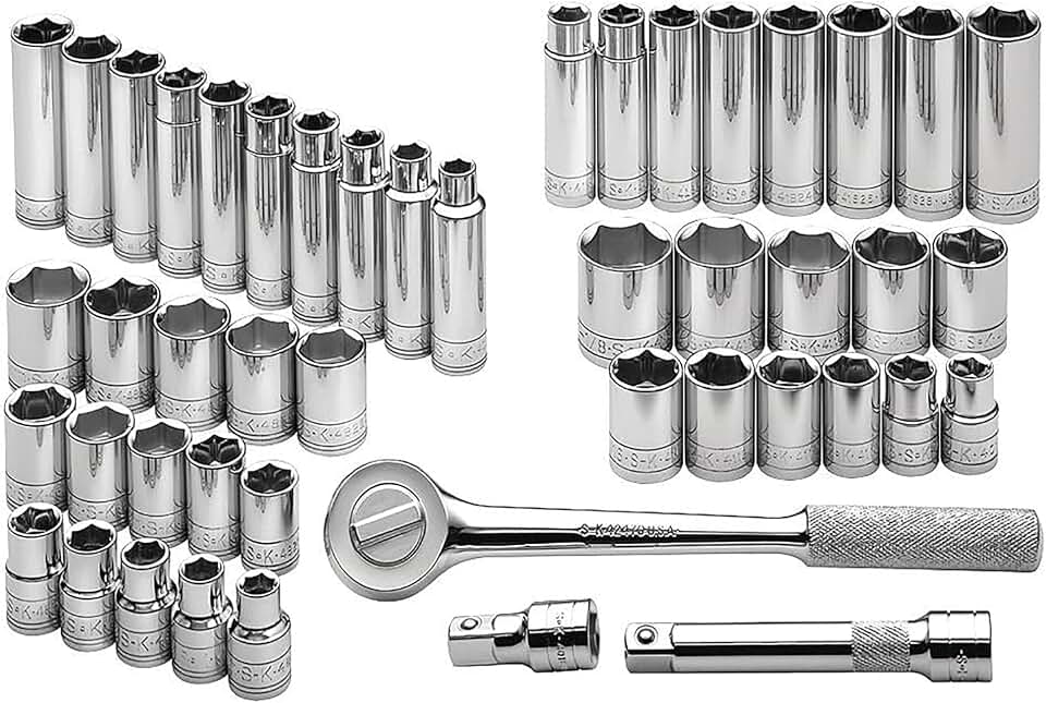 SK 4147-6 47 Piece 1/2-Inch Drive 6 Point Standard and Metric Socket Super Set