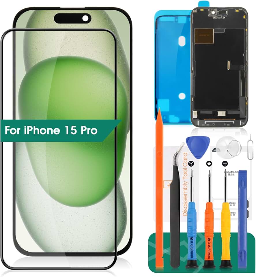 TFT for iPhone 15 Pro Screen Replacement for iPhone 15 Pro LCD Digitizer Repair for iPhone 15 Pro A2848 Touch Screen Display Assembly A3101 A3102 A3104 (Not Original)