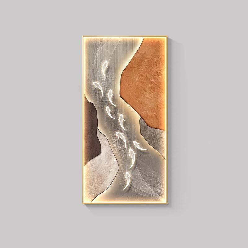 Modern Abstract Fish Art LED Wall Lamp for Corridor & Living Room Style a