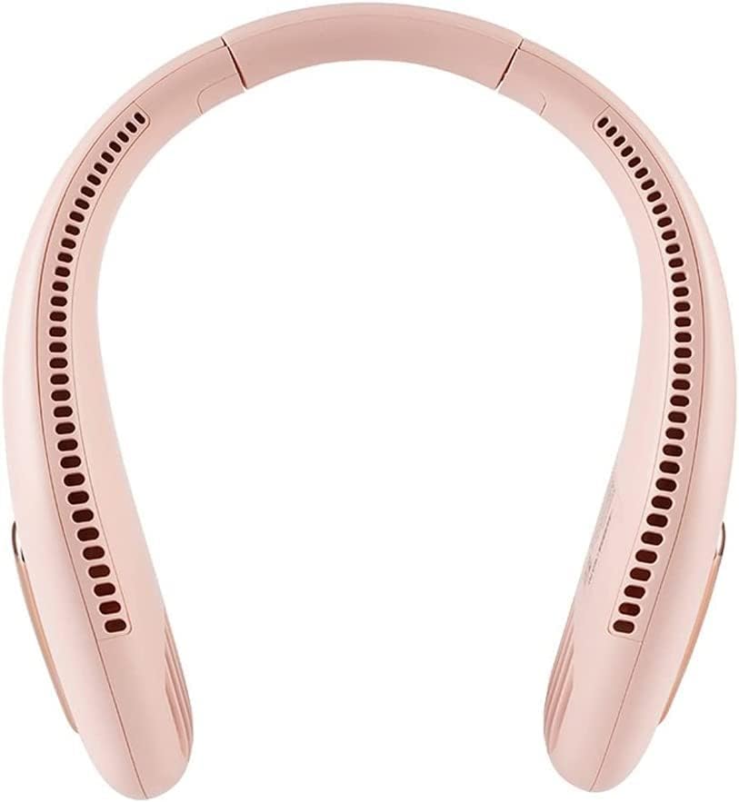 Mini Bladeless Neck Fan Hanging Neck Fan Portable Leafless Fan Silent USB Rechargeable Neck-Hanging Fans Air Cooler Easy to Carry (Color : Pink)