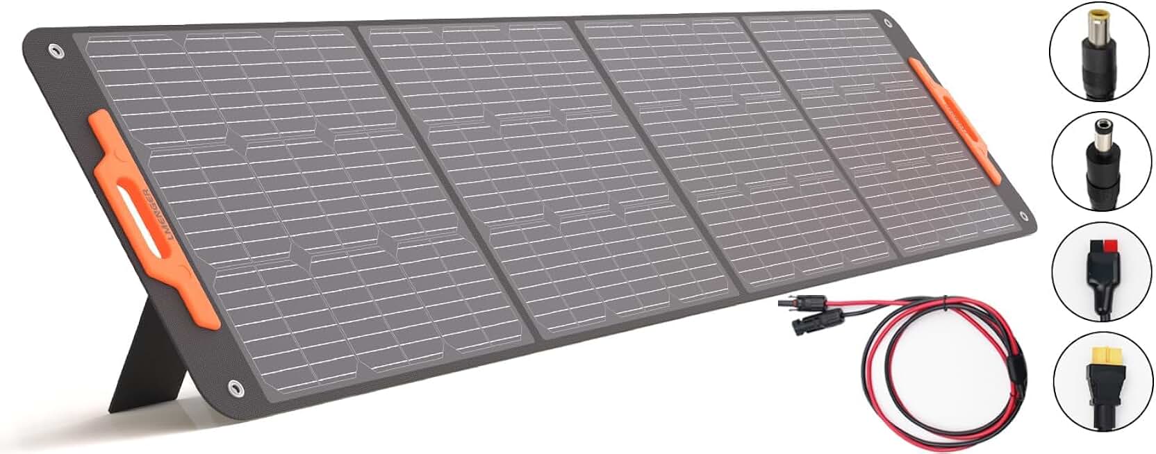 Foldable Solar Panel 200W 19.8V, 23% High Efficiency Portable Solar Charger, Monocrystalline Silicon Solar Cell with DC7909, Anderson, XT60 and DC8020 Plug for Portable Power Station