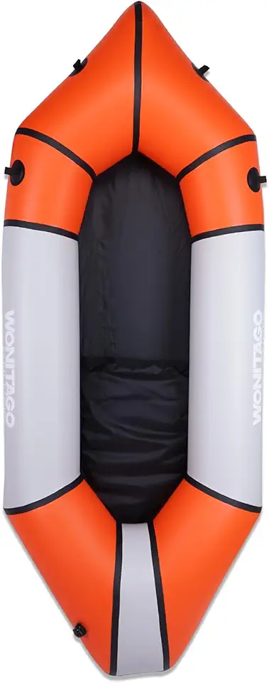 Packraft TPU Inflatable Travel Kayak with Soft Seat Lightweight Packrafts for Flat Water Rafting/Bicycle Drifting/Litewater Dinghy, 1 Person