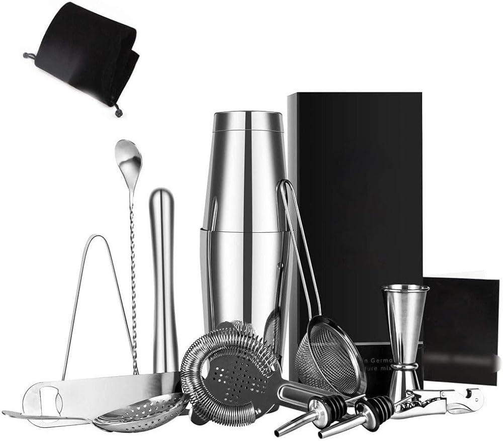 Stainless Steel Shaker Cup Complete Set Boston Mixer Bar Barware Bartending Tools Shaker Pot