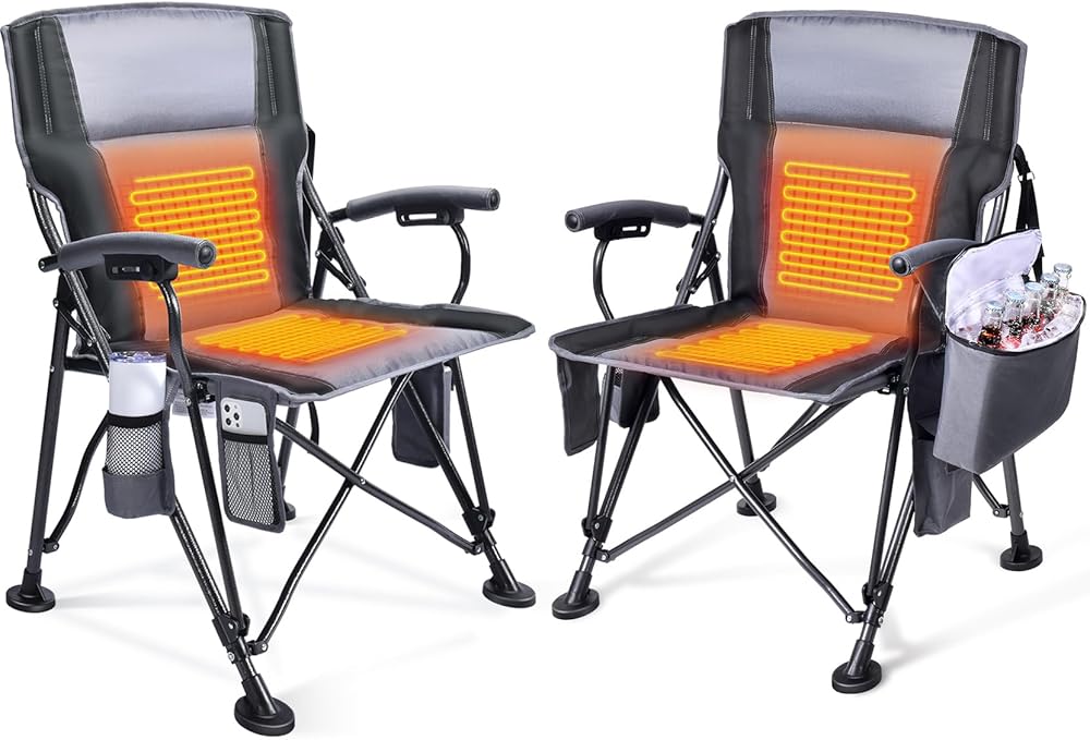 Kit with Heated Camping Chair with Cooler | Large Cooler Bag