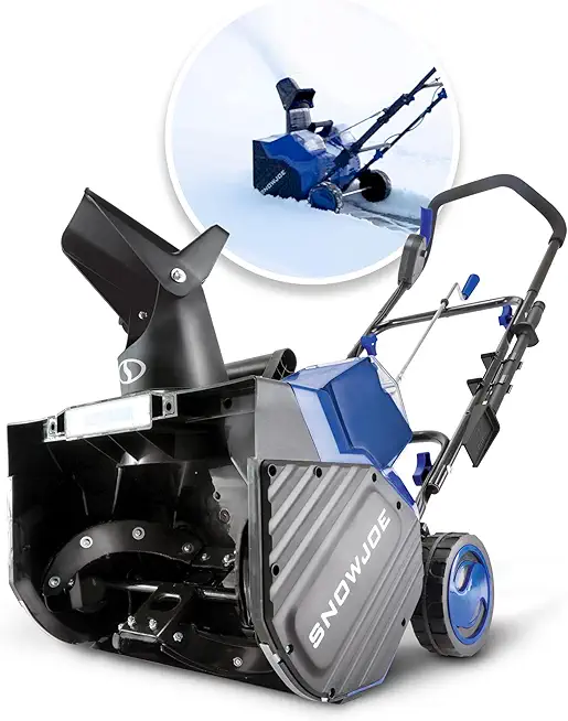 Snow Joe 24V-X2-SB18 18-Inch, 48-Volt IONMAX Cordless Snow Blower Kit (w/ 2 x 4.0-Ah Batteries + Charger), Blue