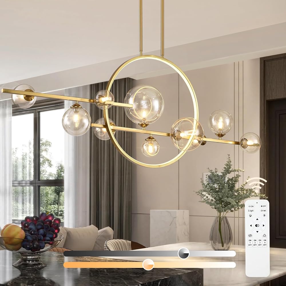 10-Light Gold Kitchen Island Light, 54