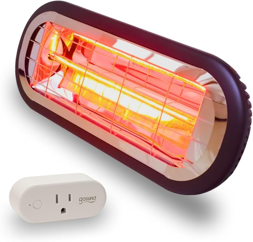 Amaze Electric Halogen Infrared Wifi Patio Heater 1500w with Smart WIFI Plug for Outdoor, Indoor, Patio, Backyard, and Garage heater