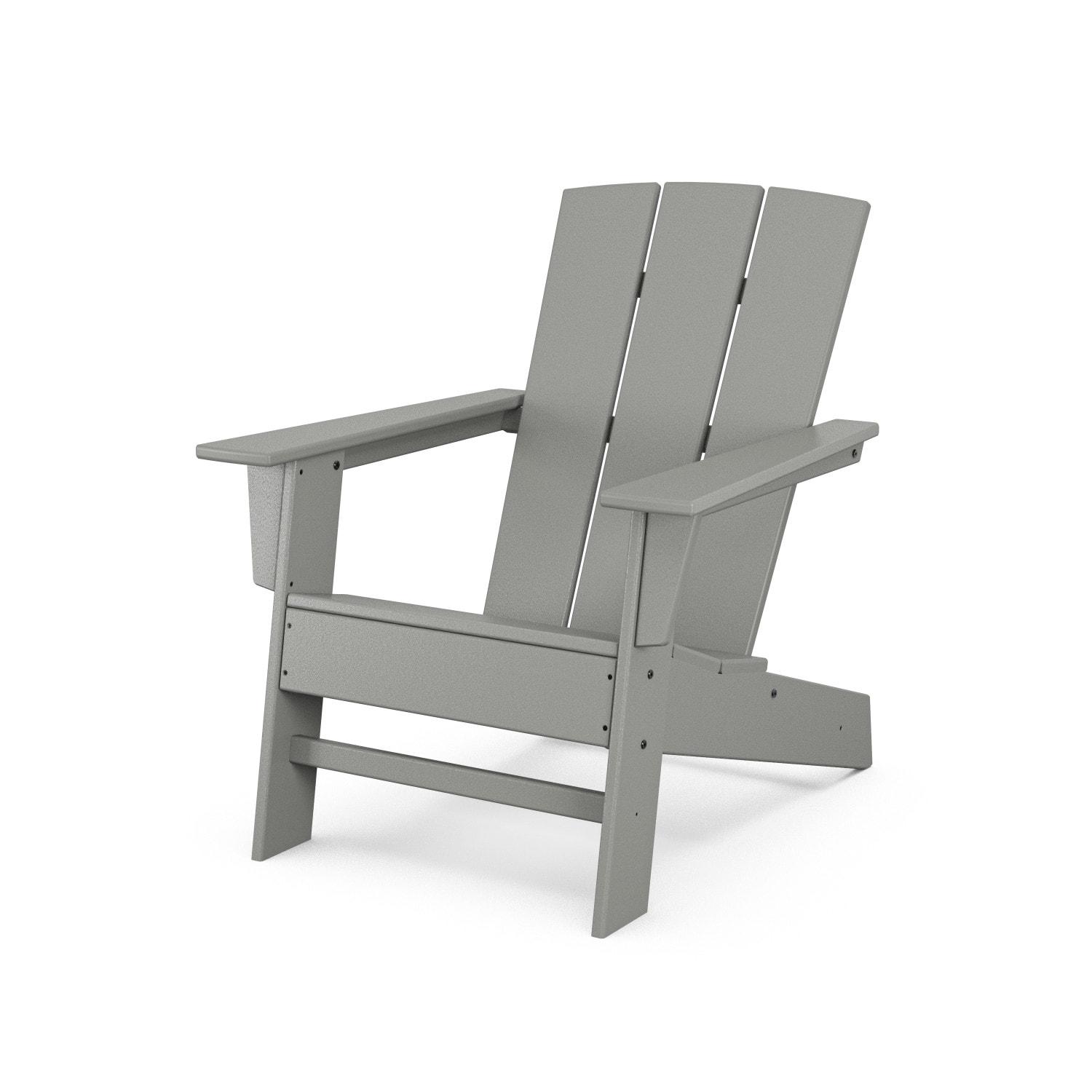 allen + roth by POLYWOOD Oakport Slate Grey HDPE Frame Stationary Adirondack Chair with Slat Seat