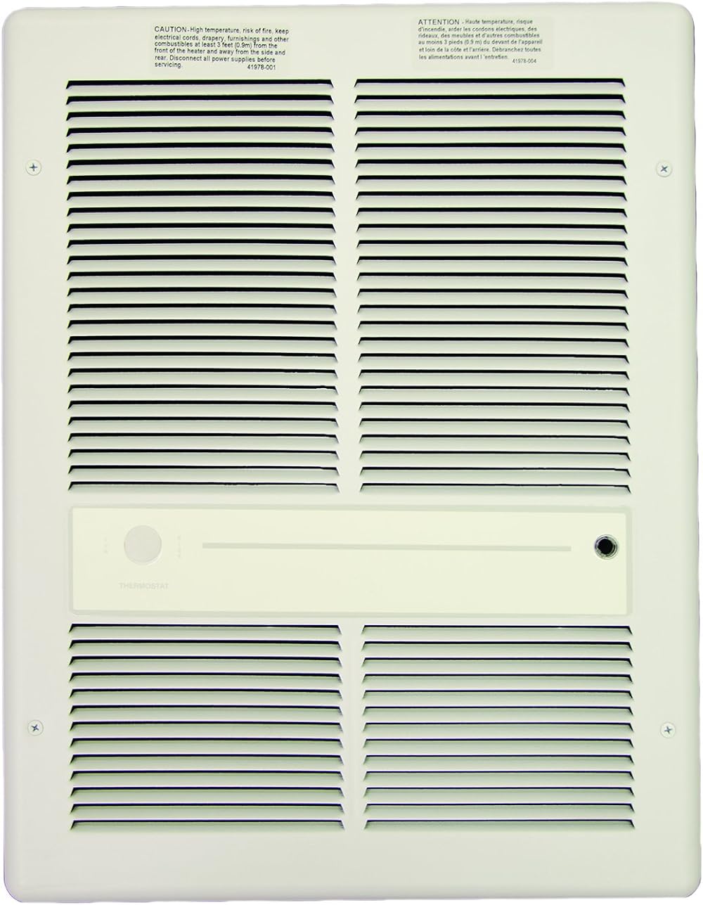 TPI G3314T2RPW 3310 Series Fan Forced Wall Heater Without Summer Fan Switch, Single Phase, Double Pole, 2000W, 277V 1PH 7.2A, White