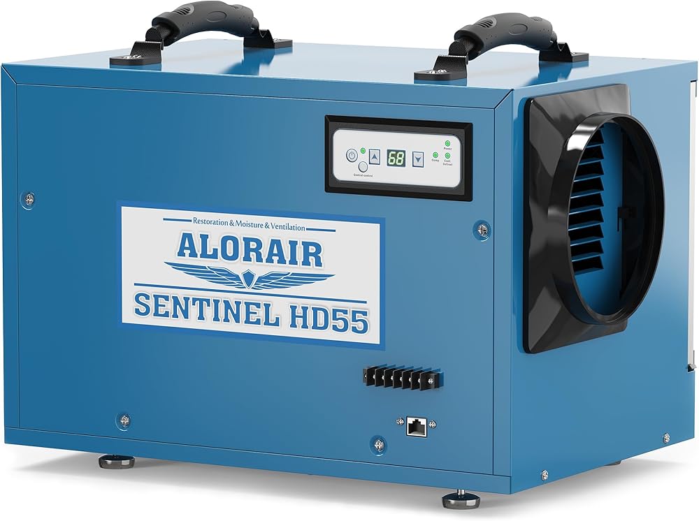 ALORAIR Commercial Dehumidifier 113 Pint, with Drain Hose for Crawl Spaces, Basements, Industry Water Damage Unit, Compact, Portable, Auto Defrost, 5 Years Limited Warranty, Sentinel HD55
