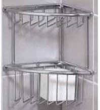 Valsan 53424CR Essentials Corner 2 Wire Soap Basket - Large in Chrome
