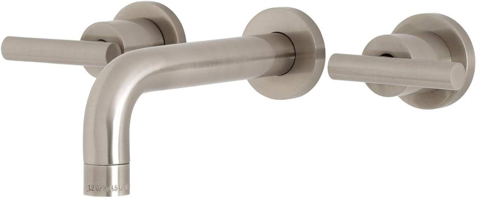 Kingston Brass KS8128CML Manhattan 2-Handle 8 in. Wall Mount Bathroom Faucet, Brushed Nickel