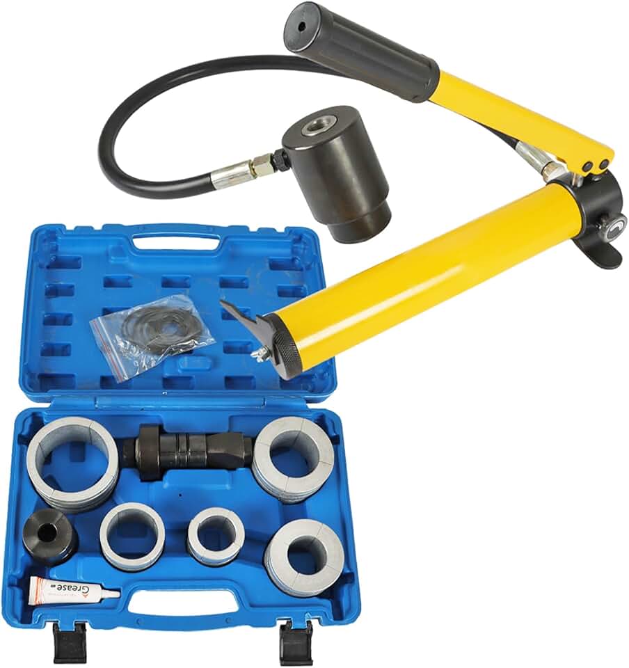 Hydraulic Tube Expander Kit 1-5/8 to 4-1/4 Size 10 T Manual Hydraulic Hose Stretcher w/4 Dies and 2 Storing Case for 78835 17350 Copper Aluminum Tubes in Car Repairing