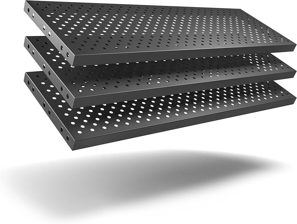 pamo Black Metal Shelfboards for Industrial Pipe Clothes Rail - Wall Mounted Clothing Rack Compatible with All Products - Stylish and Functional Addition to Your Home or Retail Space