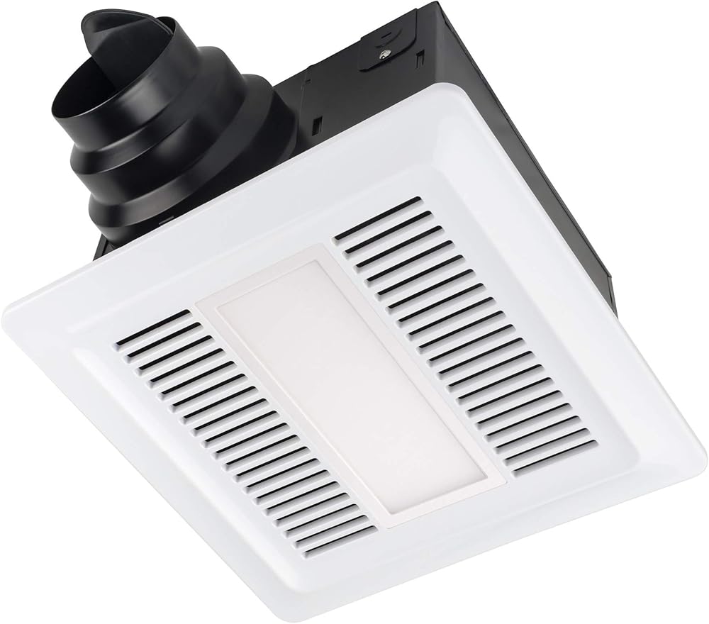 Miseno MBF080L 80 CFM Ultra Quiet 0.3 Sones Energy Star and HVI Certified Exhaust Fan with LED Lighting - White