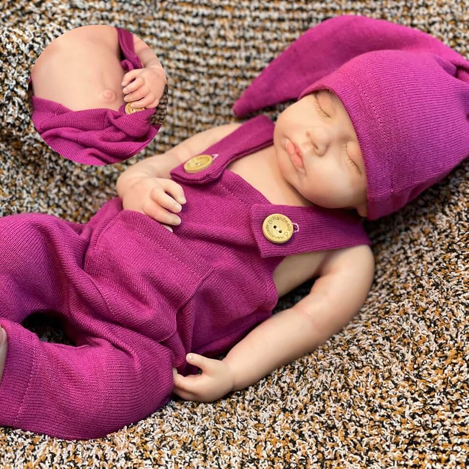 OtardDolls 18 Inch Realistic Newborn Doll, Soft Full Silicone Reborn Baby Girl Dolls Handmade Real Looking Doll Pack Set for Kids