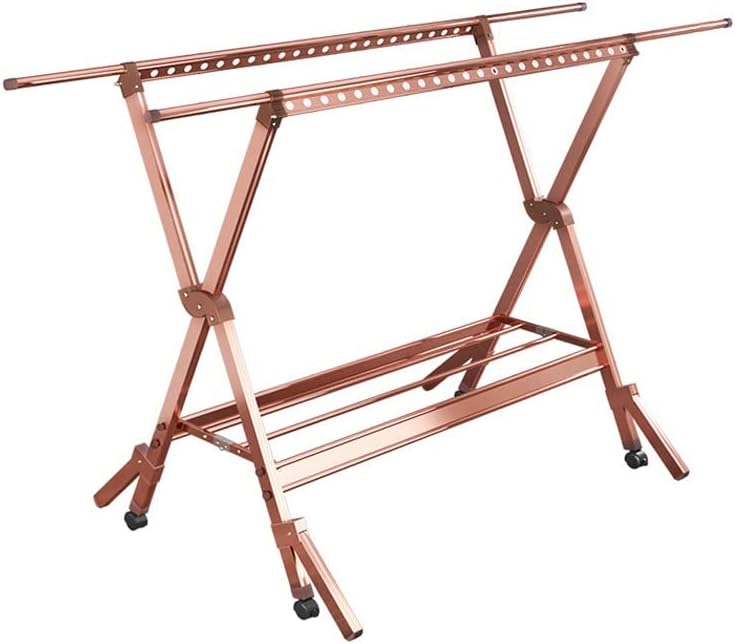 Hanger for Drying Folding Stainless Steel Clothes Rack Floor-to-Ceiling Living Room Bedroom Balcony Outdoor Drying Rod Shoe Rack Two-Way Telesbar Heavy Duty Portable Coat Rack/135230