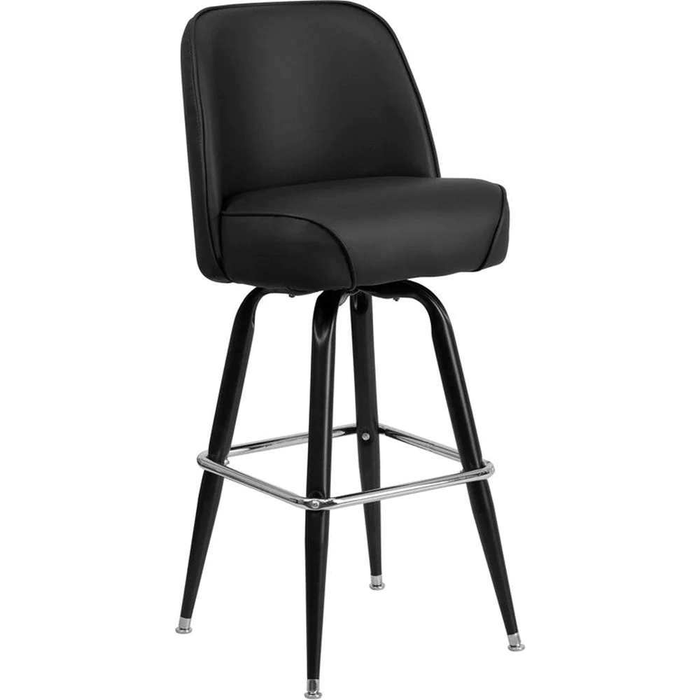 Metal Bar Stool with Swivel Bucket Seat