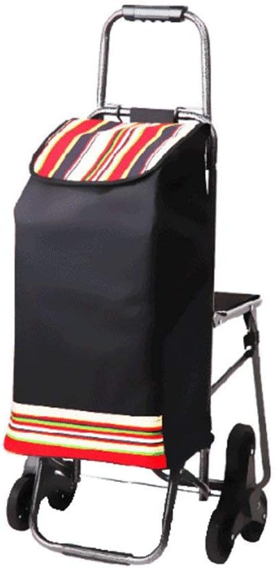 GaoFan Climbing Stairs Shopping Cart/Folding Shopping Cart/Portable Pull Cart/Hand Trailer/Pull Rod Car/with Stool Folding Portable Trolle