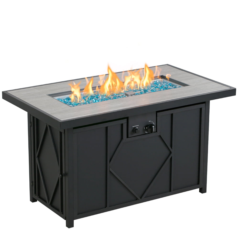 HEATMAXX 42 in. 60,000BTU Fire Pit Propane Gas Fire Pit Table Rectangular Tabletop