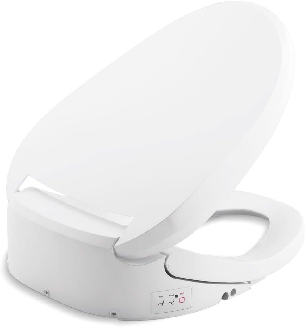 KOHLER 8298-CR-0 PureWash E820 Elongated Bidet Toilet Seat, Heated Bidet, Bidets for Existing Toilets with Remote Control, White